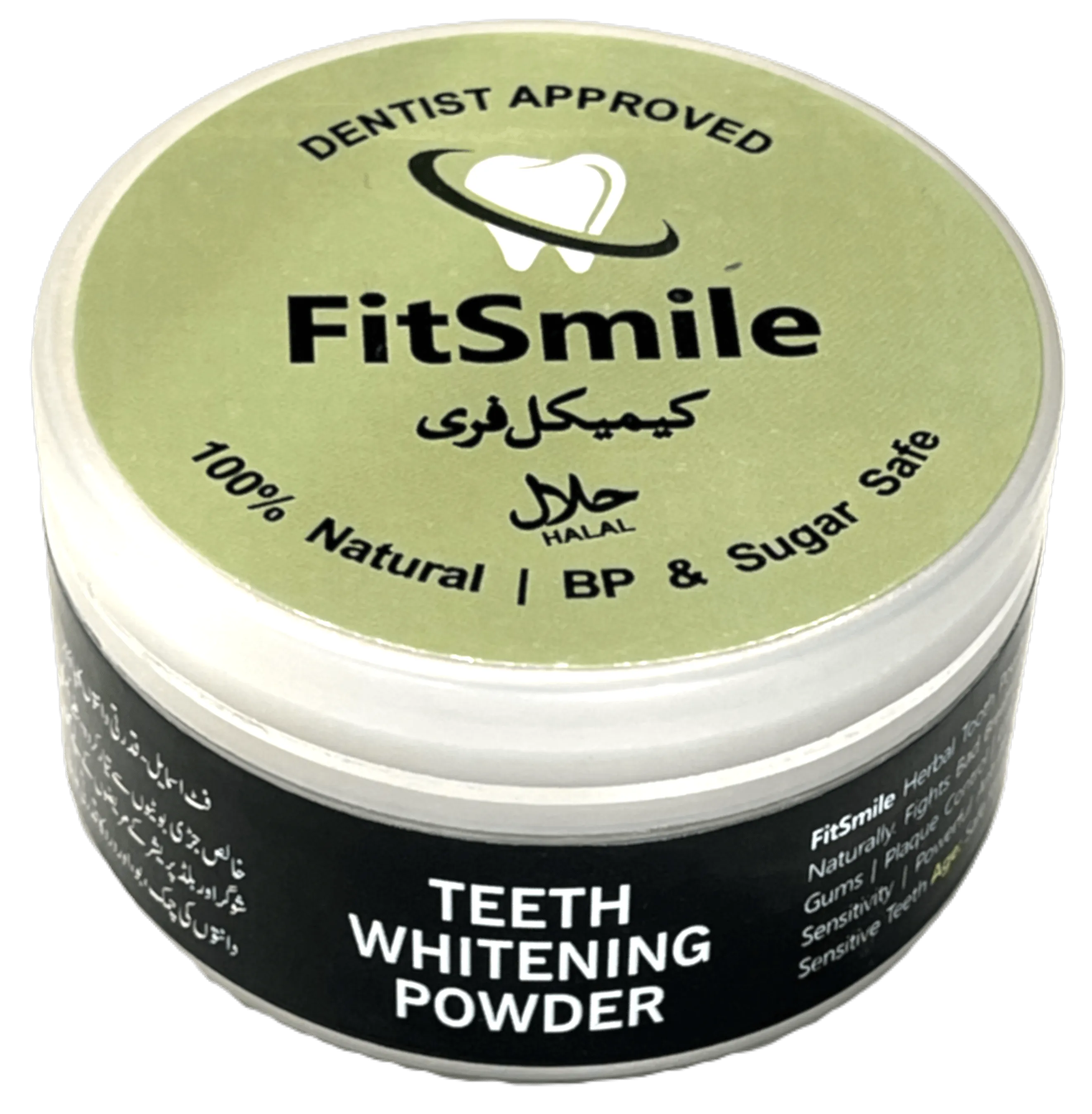 FitSmile herbal teeth whitening powder 100% organic and chemical free oral care